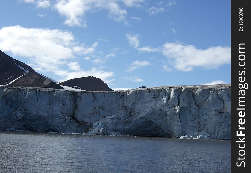 Glacierfront in Ymerbay Spitsbergen Svalbard. Glacierfront in Ymerbay Spitsbergen Svalbard