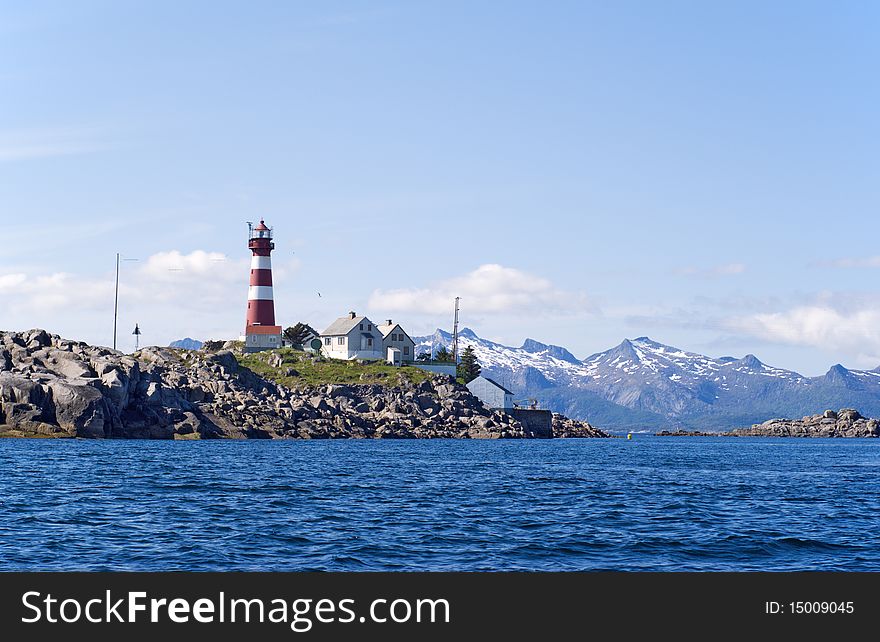 The lighthouse on the norwagian island Skrova.