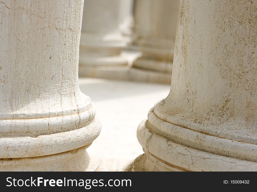 Detail of marble ionic columns
