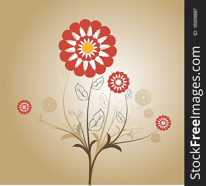 Abstract style floral background vector