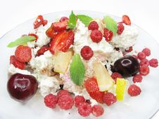 Strawberry Dairy Dessert With Fruits Royalty Free Stock Photo Strawberry Dairy Dessert With Fruits Royalty Free Stock Photo