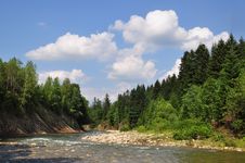 Mountain Small River. Royalty Free Stock Photo Mountain Small River. Royalty Free Stock Photo