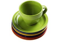 Green Tea Cup With Saucers Royalty Free Stock Image Green Tea Cup With Saucers Royalty Free Stock Image