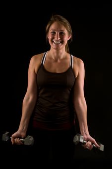 Young Woman Lifiting Weights Stock Image Young Woman Lifiting Weights Stock Image