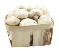 Mushrooms In A Wooden Box Royalty Free Stock Photography Mushrooms In A Wooden Box Royalty Free Stock Photography