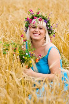 Woman In Wreath Of Flowers Royalty Free Stock Photos Woman In Wreath Of Flowers Royalty Free Stock Photos