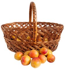 Apricots In A Basket Stock Image