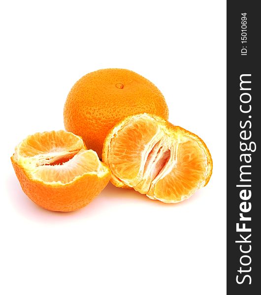 Tangerines isolated on white background.