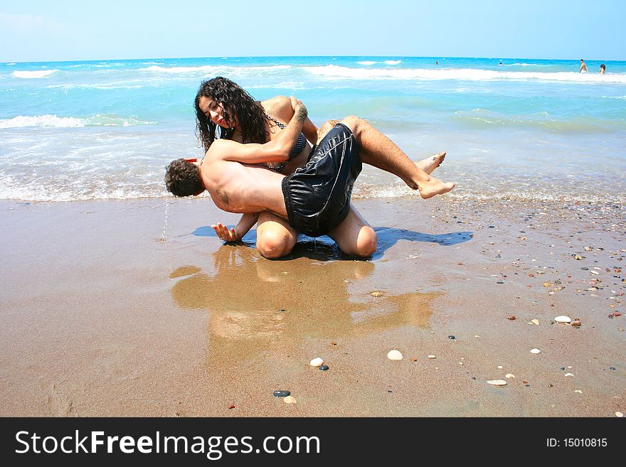 Teens on the beach