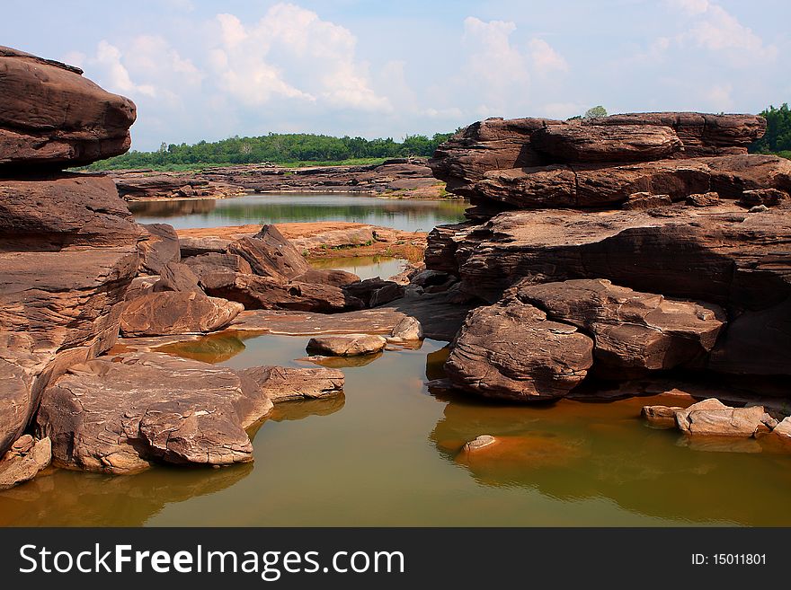 Colorful rock, Mekong River