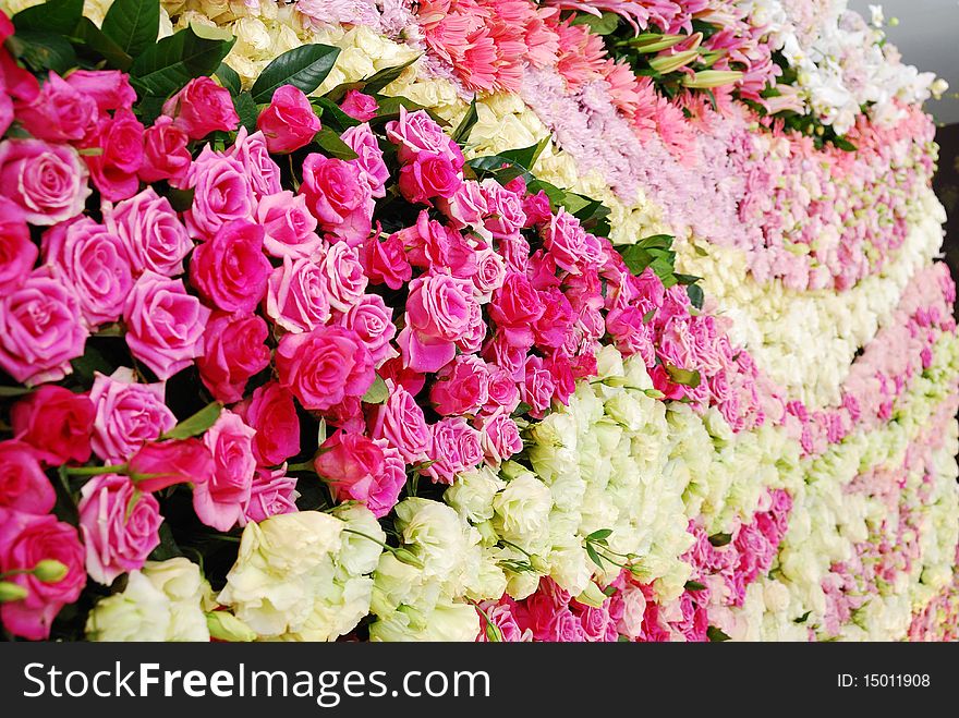 Romantic wall flower in wedding