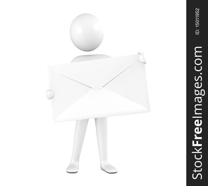 Person With Blank Message Signenvelope.