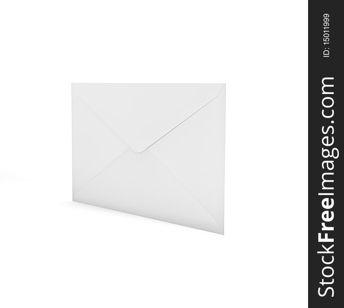 3d Rendered Envelope. Three-dimensional,  isolated