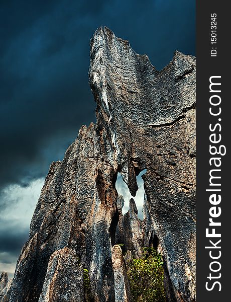 Stone formation in stone forest, shilin, guizhou, china