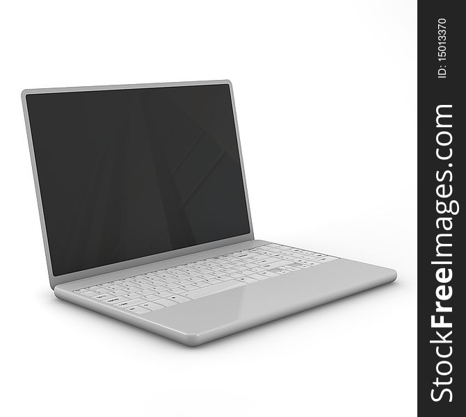 Laptop isolated.  Three-dimensional,  isolated on
