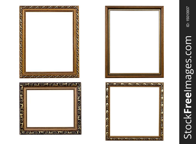 Baget frames placed on a white background isolated