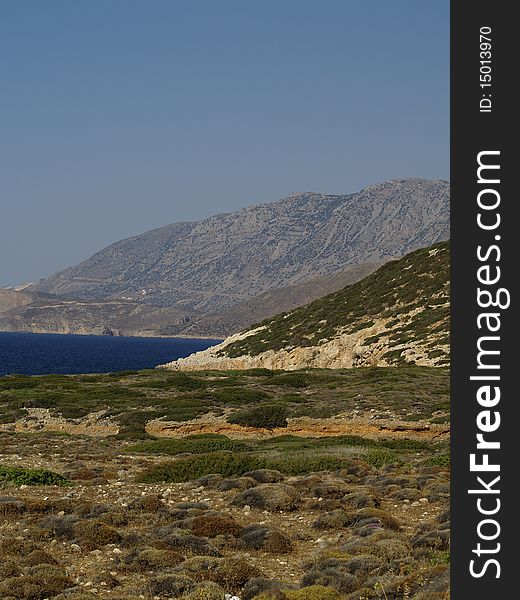 Beautiful view - mountains and sea. Greece, Crete island. Beautiful view - mountains and sea. Greece, Crete island