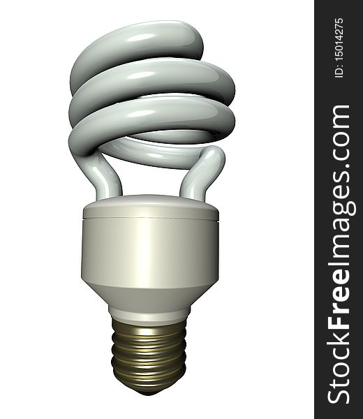 Compact fluorescent lamp on white background