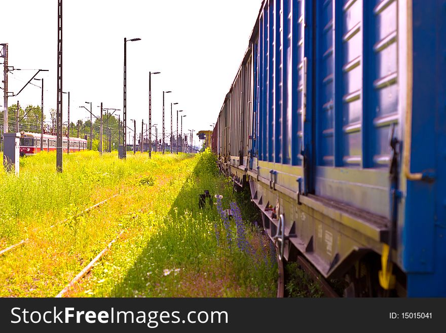 View of the railway track on a sunny day