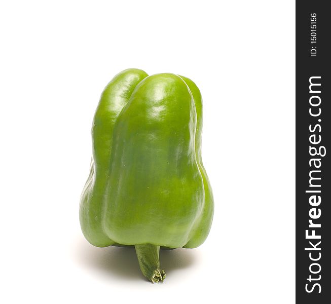 Green pepper on a white background. Green pepper on a white background.