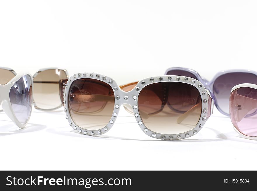 Modern fashion sunglasses on white. Modern fashion sunglasses on white