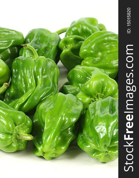 Fresh Green pepper on white