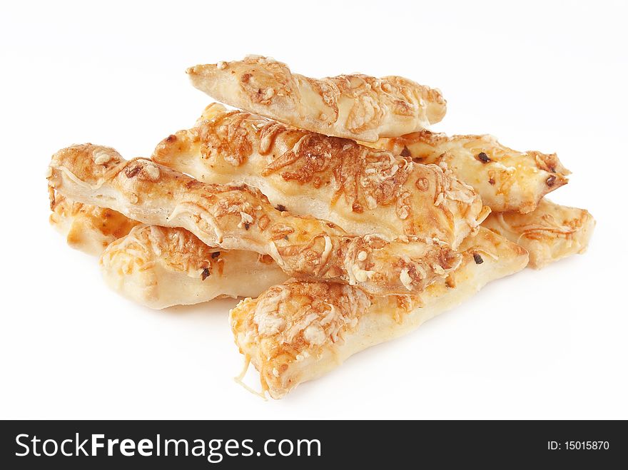 Pastry with cheese isolated background