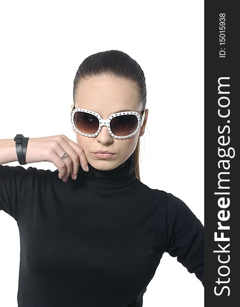 Fashion model with fashion sunglass