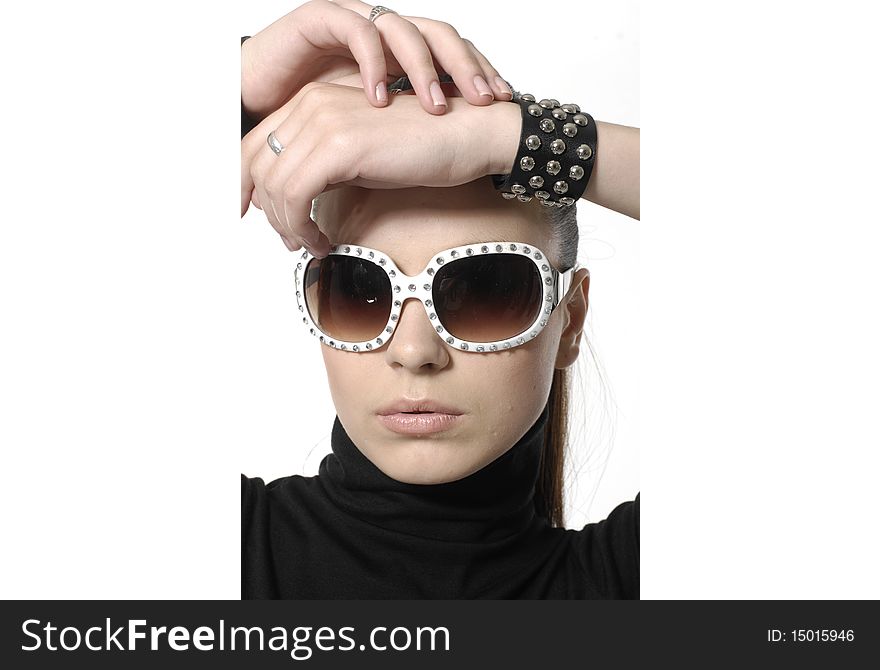 Fashion model with  fashion sunglass