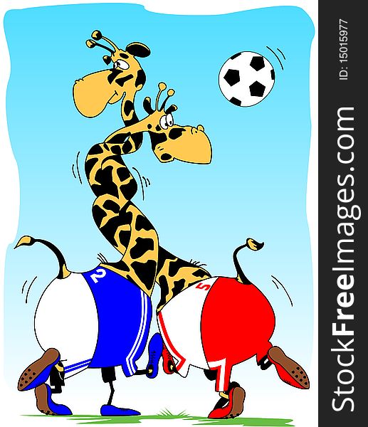 Giraffe Football. inspired by the championship on football in Africa