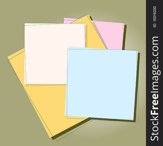 Colorful note papers vector illustration