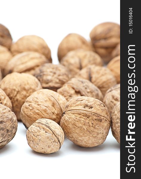 walnuts isolated on a white background.