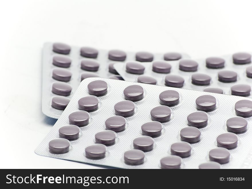 Pills isolated on a white background.