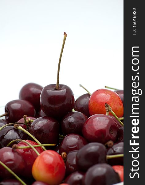 Sweet cherry  isolated on a white background.