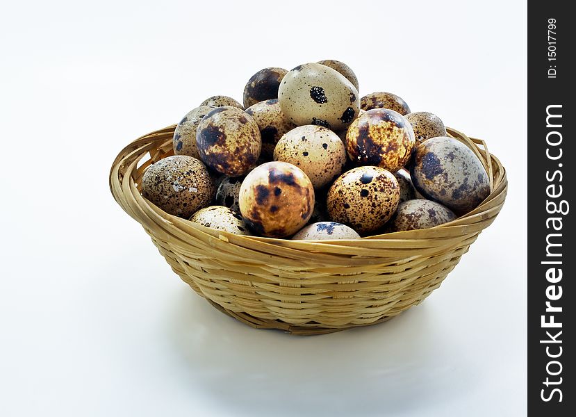 Eggs Of Quails In Basket