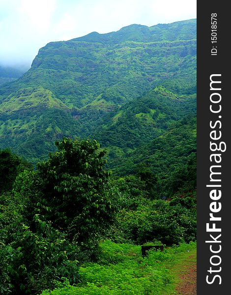 A beautiful landscape of a mountain color in the season of monsoon. A beautiful landscape of a mountain color in the season of monsoon.