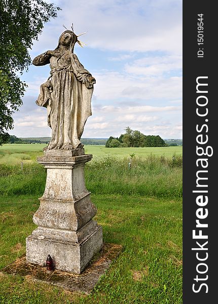 Statue Virgin Marie Sedmibolestna in the South Bohemian.