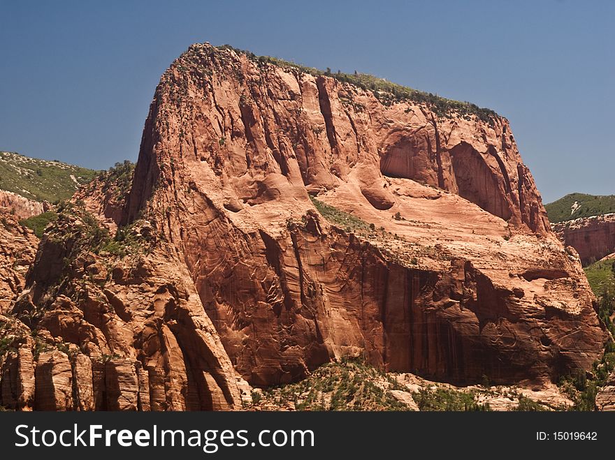 Peak from Zion National Park in Utah - Kolob Canyon