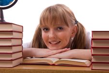 Schoolgirl Is Reading. Stock Photography Schoolgirl Is Reading. Stock Photography
