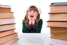 Schoolgirl Is Shocked By Something. Royalty Free Stock Image Schoolgirl Is Shocked By Something. Royalty Free Stock Image