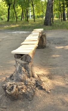 Wooden Park Bench Stock Images