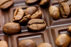 Background From Coffee Beans And Chocolate Stock Image Background From Coffee Beans And Chocolate Stock Image