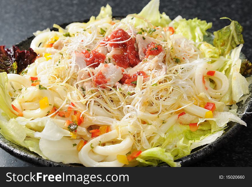 Chinese noodles on the table