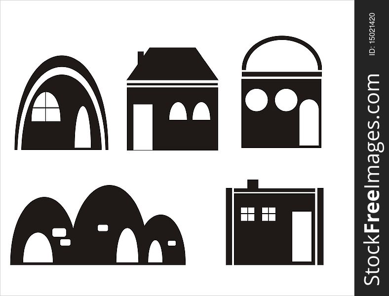 Set of 5 house icon variations. Set of 5 house icon variations