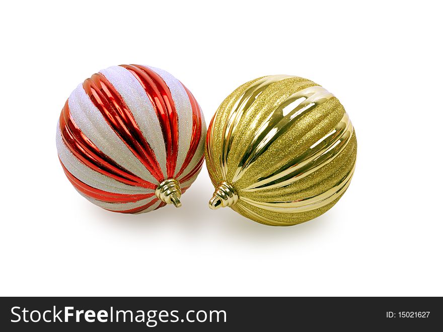 Christmas balls isolated on white background