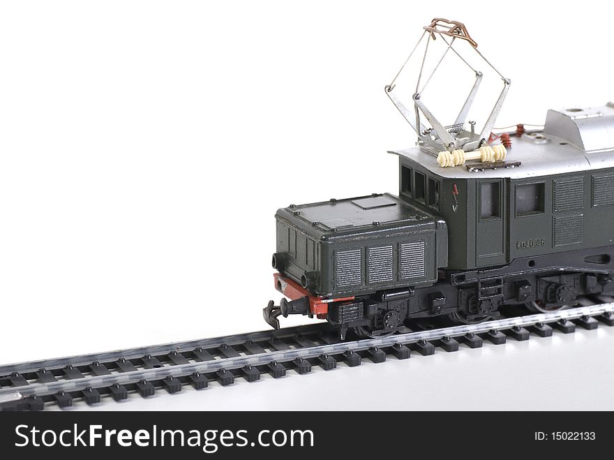 Shot of model railway isolated on white background.