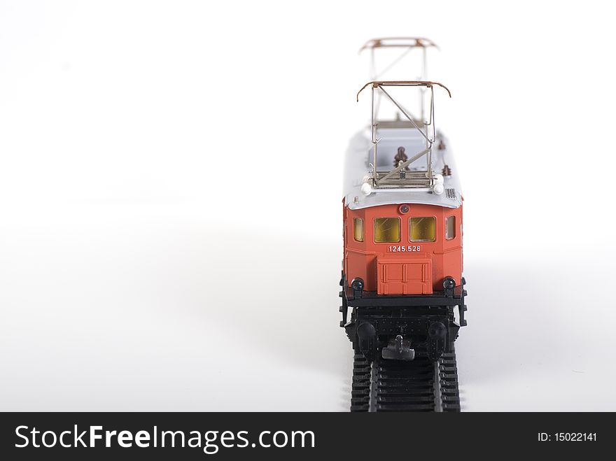 Shot of model railway isolated on white background.