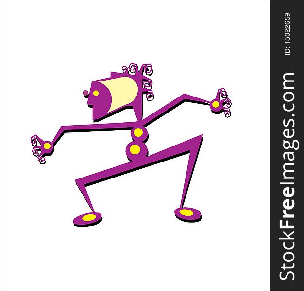 Cartoon man figure, vector