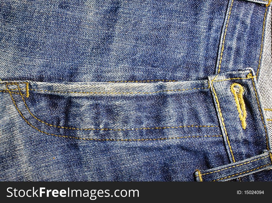 Crotch of jeans pants texture.