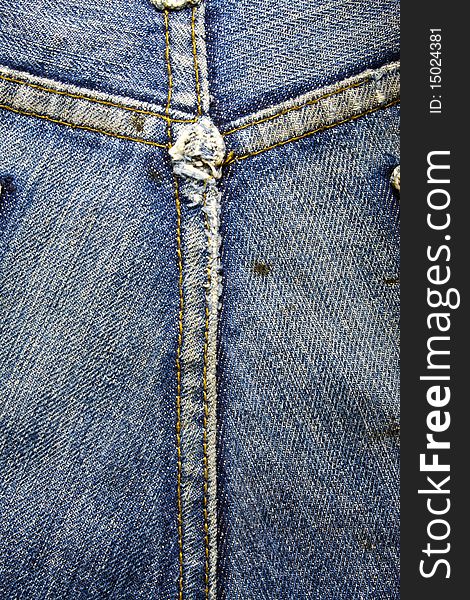 Back of dirty jeans pants texture.